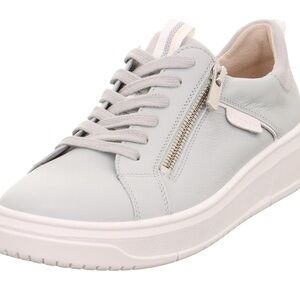 Legero Rejoise Women's Aluminio Light Gray Low Top Sneakers Nappa Leathee